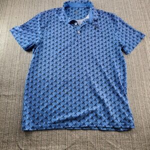 Puma Polo Shirt Large Blue Palm Tree Torrey Pines Golf Tropical 13-14Y‎